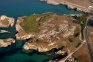 Vista aerea del parco archeologico di Roca Vecchia