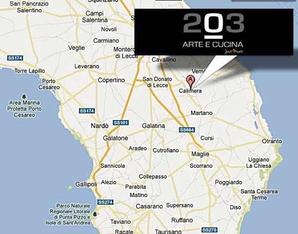 Come raggiungere Ristorante 203 a Calimera (Lecce)